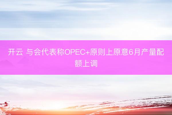开云 与会代表称OPEC+原则上原意6月产量配额上调